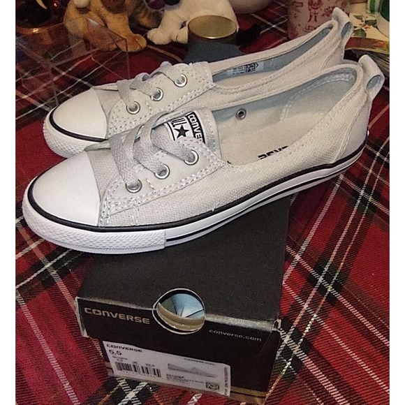 Converse Shoes Womens 5.5 Chuck Taylor All Star Ballet Gray Canvas Lace Up... - Picture 1 of 11